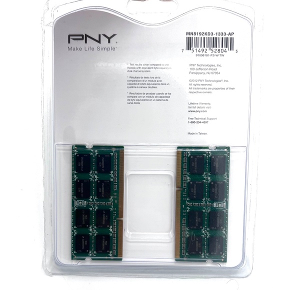 PNY 8GB RAM Memory Kit 2X‎ 4GB PC3-10666 DDR3 MN8192KD3-1333-AP Factory Sealed - Picture 2 of 4